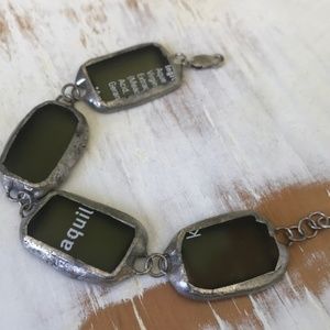 Artisan Crafted Silver and Recycled Glass Bracelet